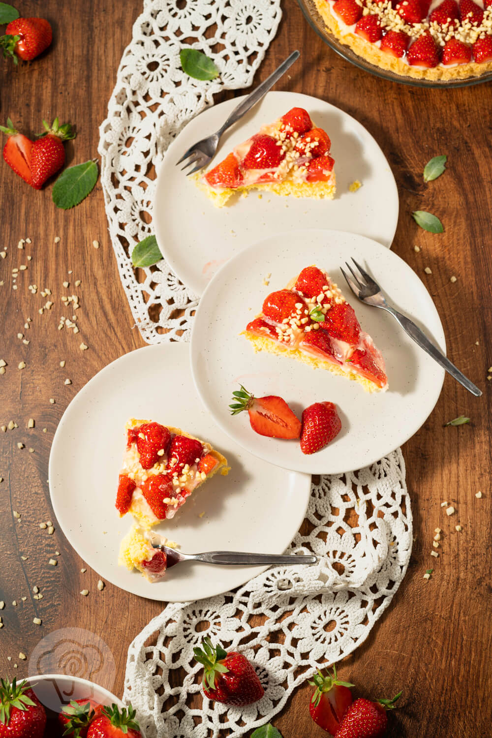 Einfacher Erdbeerkuchen mit Pudding - Küchentraum &amp; Purzelbaum